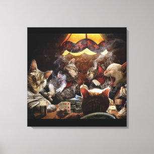 Cats playing poker   canvas print