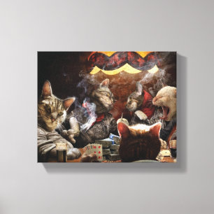 Cats playing poker  canvas print