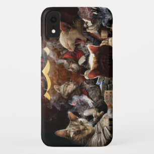 Cats playing poker   iPhone XR case
