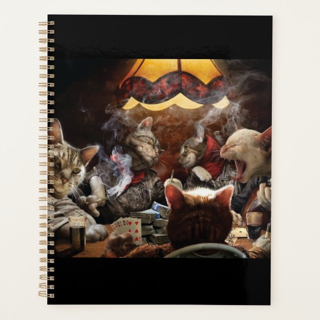 Cats playing poker  planner (Front)