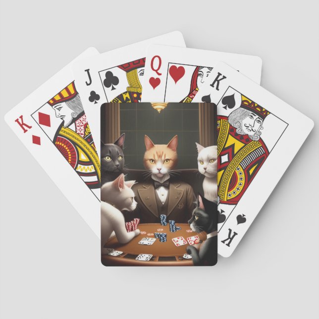 Cats playing poker playing cards (Back)