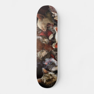 Cats playing poker  skateboard