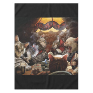 Cats playing poker   tablecloth