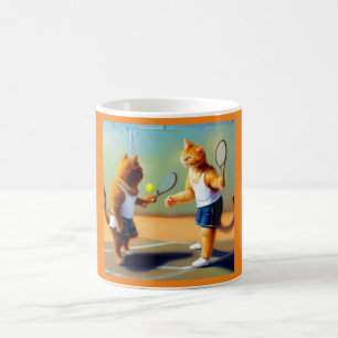 Cats Playing Tennis Coffee Mug