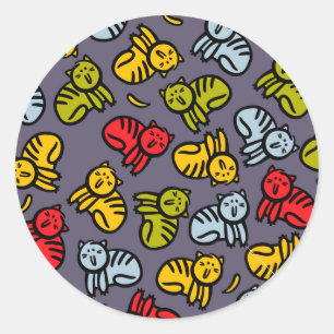 Cats plus bananas classic round sticker
