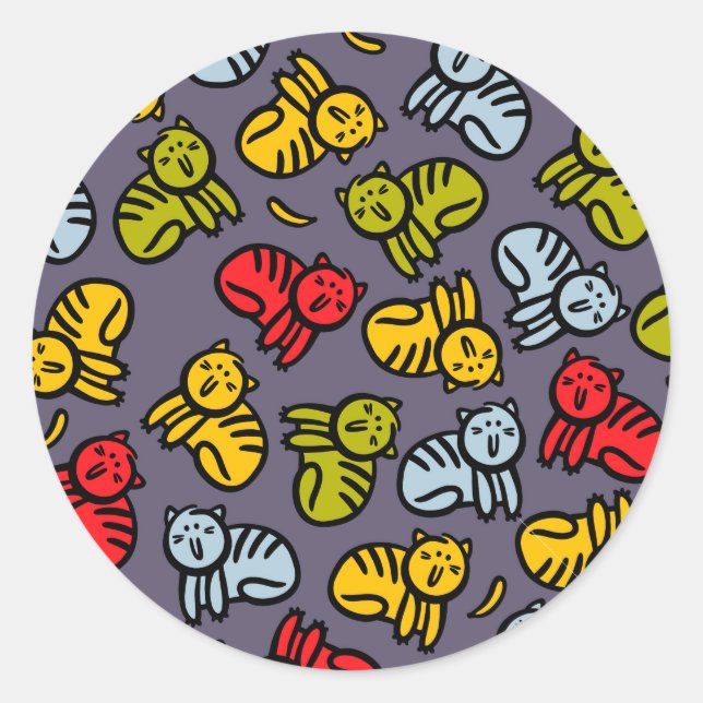 Cats plus bananas classic round sticker (Front)