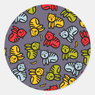 Cats plus bananas classic round sticker