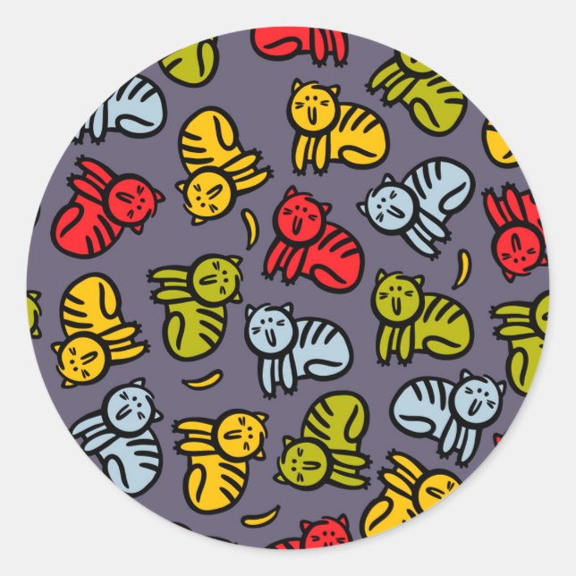 Cats plus bananas classic round sticker (Front)