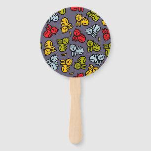 Cats plus bananas hand fan