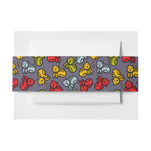 Cats plus bananas invitation belly band