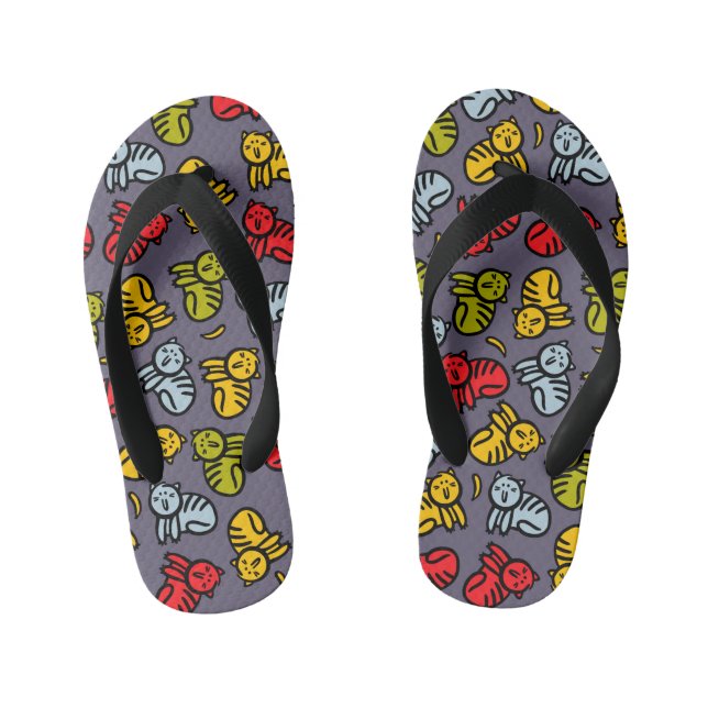 Cats plus bananas kid's flip flops (Footbed)