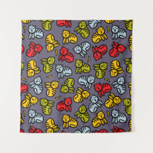 Cats plus bananas tapestry