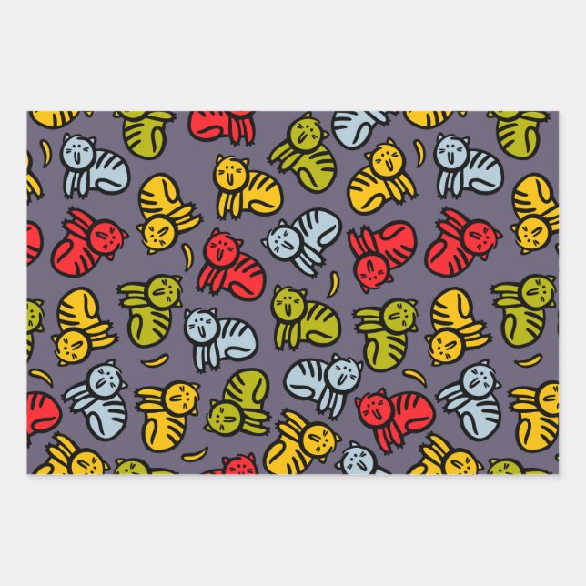 Cats plus bananas wrapping paper sheet (Front)