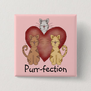 Cats Purr-fection Tshirts and Gifts 15 Cm Square Badge