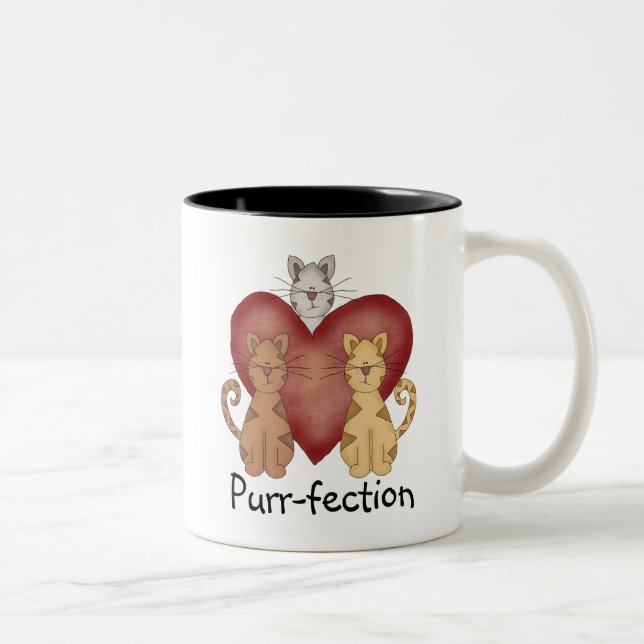 Cats Purr-fection Tshirts and Gifts Two-Tone Coffee Mug (Right)