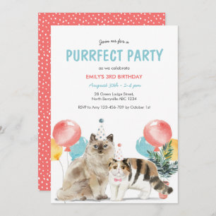 Cats Puurfect Birthday Invitation