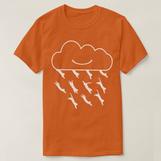 Cats Rain Cats Emerging from Clouds T-Shirt (Design Front)