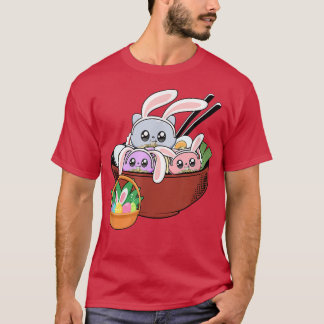 Cats Ramen Bunny Ear Egg Kawaii Japanese Food Love T-Shirt