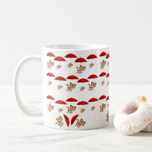 Cats Red Umbrellas Mug