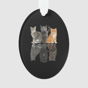 cats reflection mirror cheetah tiger gift ornament