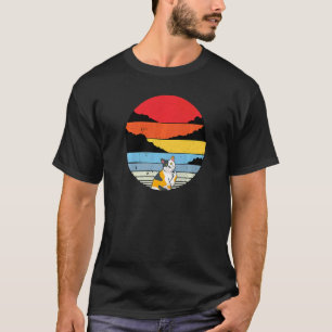 Cats Retro Vintage Sunset Cat With Middle Finger T-Shirt