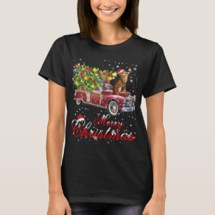 Cats Rides Red Truck Christmas Pajama T-Shirt