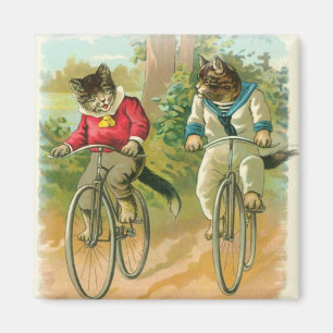 Cats Riding Bikes Magnet