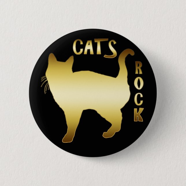 CATS ROCK 6 CM ROUND BADGE (Front)