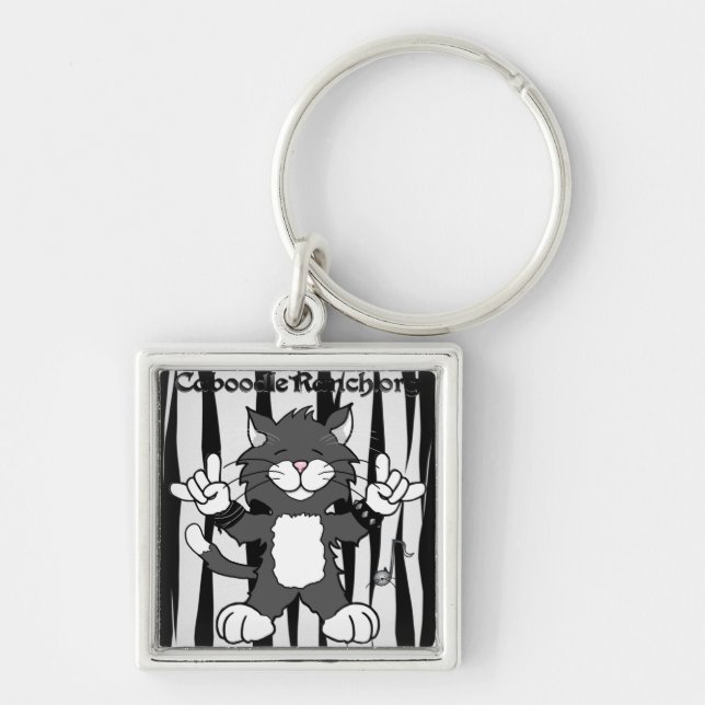 'Cats Rock!' Keychain (Front)