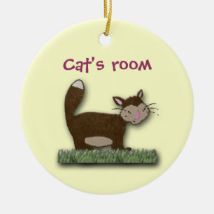 Cat's room ceramic tree decoration
