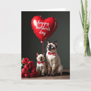 Cats Roses Mothers Day Love Card