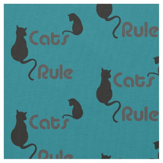 Cats Rule Any Colour Fabric (Close Up)