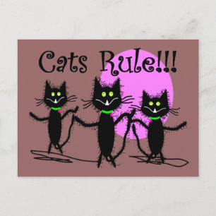 Cats Rule!!! Black Cat Design...adorable Postcard