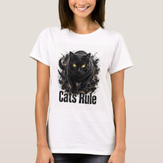 Cats Rule Black Cat Women's T-Shirt