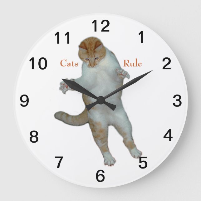 Cats Rule cats playing Wall Clock (Front)