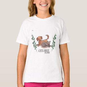 Cats Rule Dogs Drool Funny Pet Lover T-Shirt