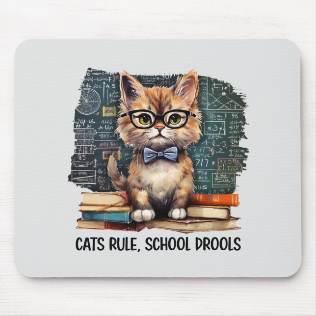 Cats Rule, School Drools Mouse Mat (Front)