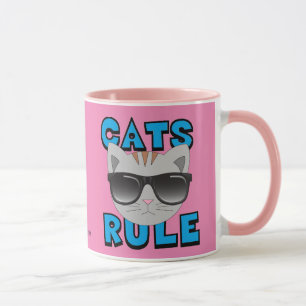 Cats Rule Sunglasses Kitty Mug