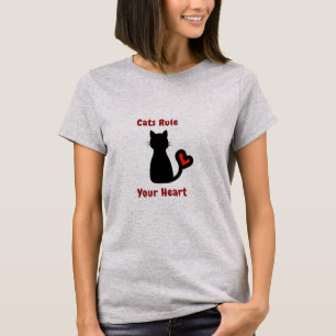 Cats Rule Your Heart Ladies T-Shirt
