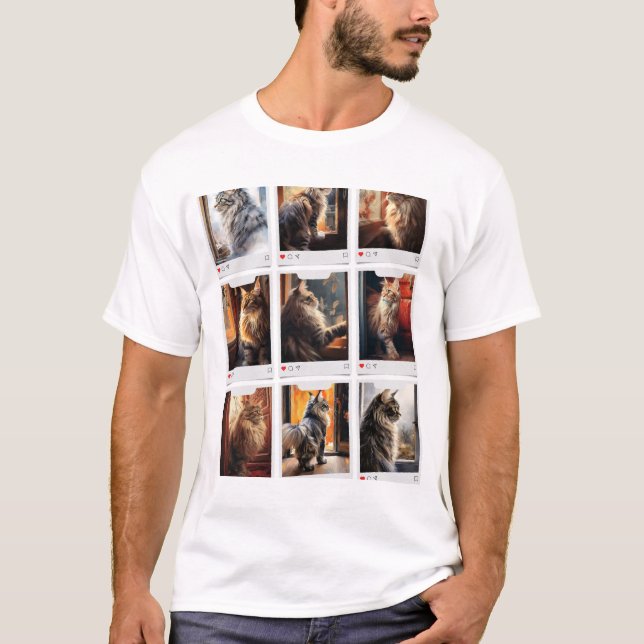 Cats sat at the window T-Shirt (Front)