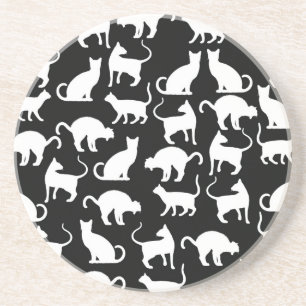 cats silhouette coaster