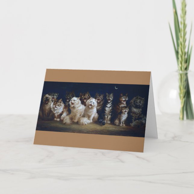 Cats Singing Christmas carols, Louis Wain Card (Front)