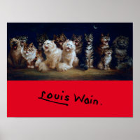 Cats Singing Christmas carols, Louis Wain