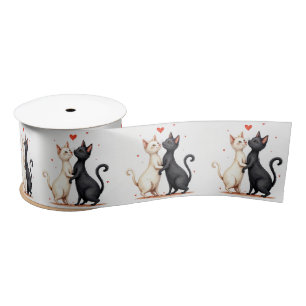 Cats Slow Dancing Satin Ribbon
