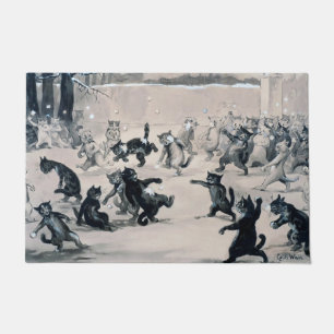 Cats Snowball Fight, Louis Wain Doormat