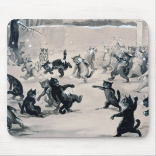 Cats Snowball Fight, Louis Wain Mouse Mat