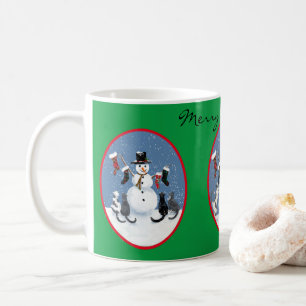 Cats Snowman Story Personalised Holiday  Coffee Mug