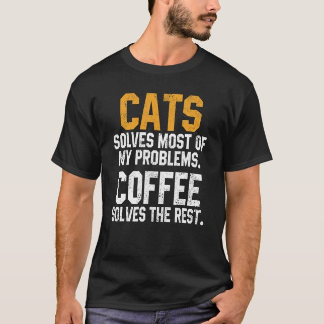 Cats Solves My Problems Coffee     Cat Kitty Women T-Shirt (Front)
