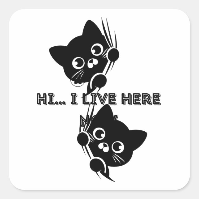 cats square sticker (Front)