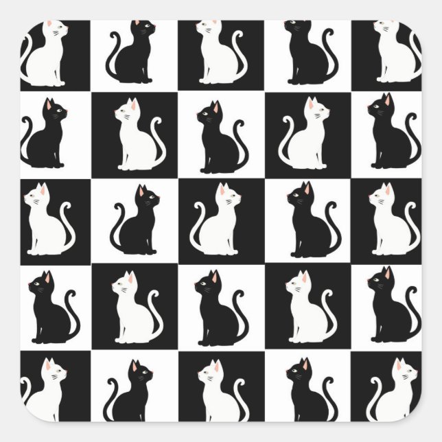 cats square sticker (Front)